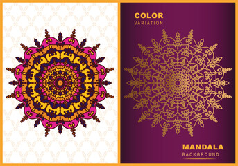Colorful mandala design pattern background template