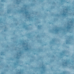 Watercolor blue seamless texture. Hand painted water background. Repeated pattern tile with brush smears, stains and splashes. Marine backdrop design for print, textile, decorative scrapbook paper