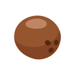 Coconut icon isolated on white background. Cartoon style. Vector illustration