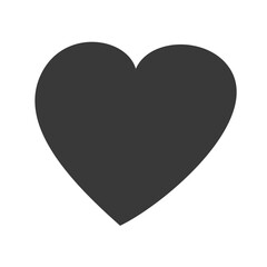 Silhouette heart illustration isolated on white background. Vector illustration