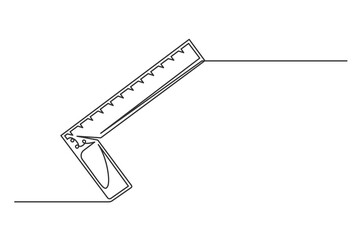 Continuous one line carpentry level tool. Vintage level tool isolated on a white background. Carpentry concept. Vector illustration