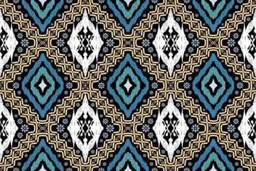 Ethnic Figure aztec embroidery style. Geometric ikat oriental traditional art pattern.Design for ethnic background,wallpaper,fashion,clothing,wrapping,fabric,element,sarong,graphic,vector illustration