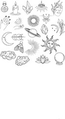 Celestial Magic Line Art Illustrations