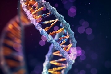 DNA Helix Mutations in 3D Illustration. Generative AI.