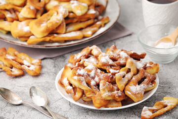 Angel wings, traditional sweet crisp pastry