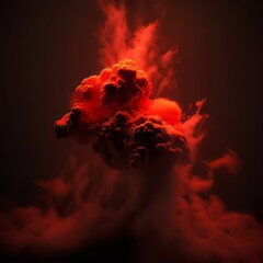 Abstract Red Glowing Smoke Conceptual Rendering, Generative Ai Illustration