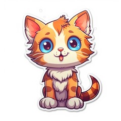 AI Generated Aesthetic cute kitten sticker cartoon style kawaii
