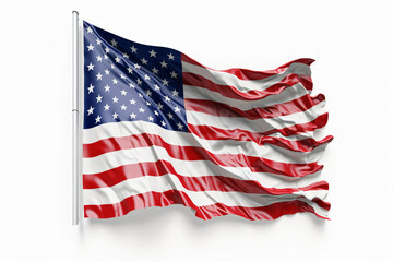 Fototapeta premium Free photo usa america national flag isolated 3d white background made with Generative AI
