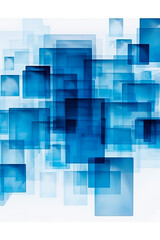 abstract blue squares on a white background, in the style of technology-based art, Generative AI
