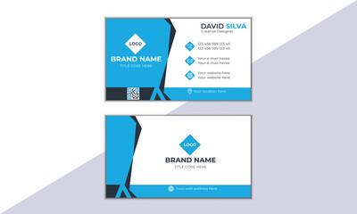 Attractive Creative and Clean Modern Double-Sided Horizontal and Vertical Simple Creative Rectangle Size Print Business Card Template, Vector Illustration Design, Simple Business Card Layout, Business