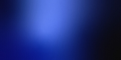 Obraz premium Color gradient grainy background, blue toned black illuminated spots on black, noise texture effect