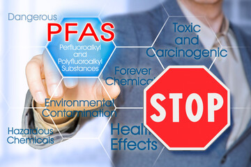 Stop dangerous PFAS - Perfluoroalkyl and Polyfluoroalkyl Substances, synthetic organofluorine...