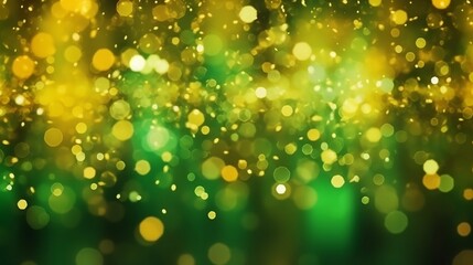 Vibrant Nebula: abstract lights. Abstract lights blur bokeh background. tan green orange black vivid background, generative AI