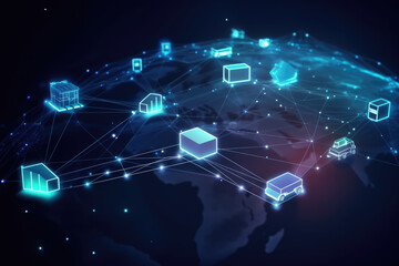logistics cargo and delivery industry concepts with package and service system.business economy demand and supply.generative ai technology 