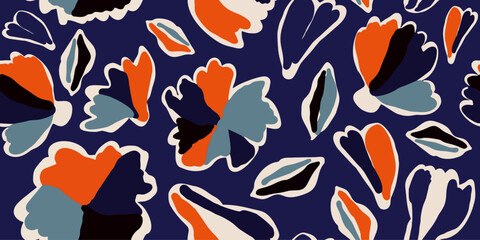 Seamless pattern beautiful abstract flowers vector