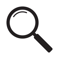Magnifying glass icon, magnifier or loupe sign.