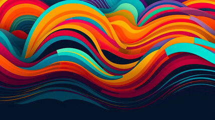 bright colored abstract background illustration, in the style of colorful abstract landscapes, Generative AI