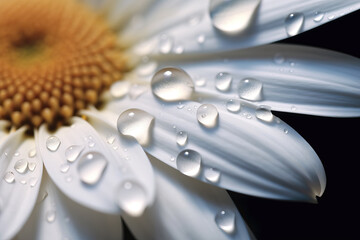 close-up of waterdrop on daisy, ai generated