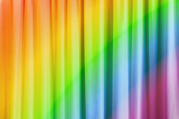 LGBT color festive background curtain fabric texture and background. Large wall curtain. Curtain for hotel presentations. rainbow colorful photo for bright design. Gay lesbian transgender background