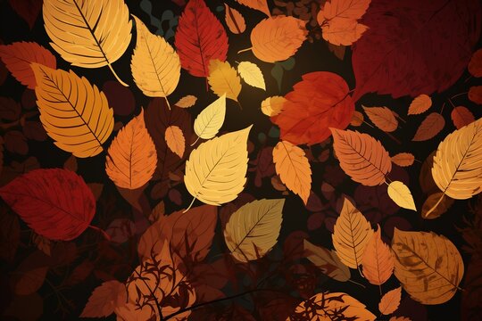 autumn leaves pattern -Ai