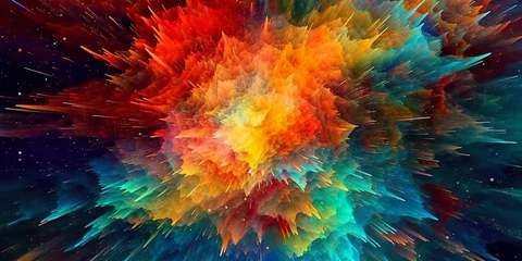 Afwasbaar Fotobehang Mix van kleuren abstract fractal background
