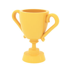 3D  trophy cup icon. Business and financial success, game and sport celebration, winner, champion,  reward concept. 3d render illustration.