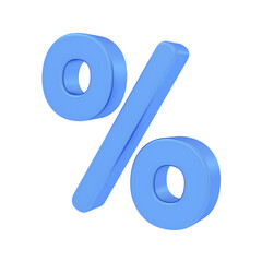 3d percent or interest rate icon. Advertising marketing, promotion, sale, commercial bonuses, online shopping, discount offer, sales concept. 3d rendering illustration.