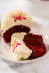 Red Velvet Cupcakes with White Chocolate Ganache Frosting