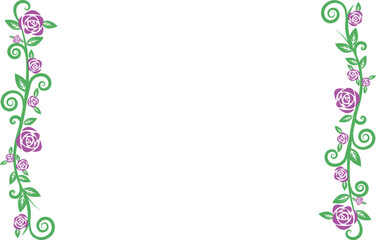 紫のバラのカラフルフレーム