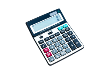 Calculator with big buttons closeup