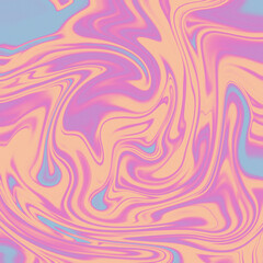 psychedelic retro swirls and patterns background/cover with noise grain peach, orange, blue
