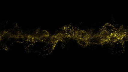 Futuristic point wave. Cyber big data flow. Blockchain data fields. Network line connect stream. Big data technology. Concept of AI technology, digital communication. 3d rendering