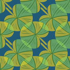 Fototapeta premium Abstract tropical vector leaves seamless design