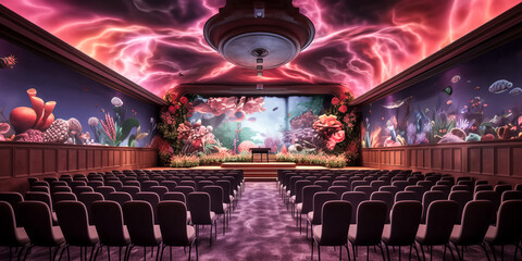 A conference setting was depicted in an image - generative ai.