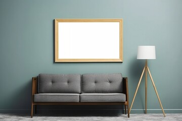 Minimalist Room Mockup: Single Picture Frame Display in Contemporary Interior