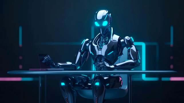 Robot, electronic and digital access, user authentication system, technology and cybernetics, computer security system, cybersecurity, information security, encryption, data protection, Generated AI.