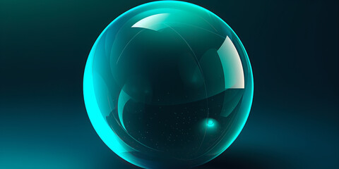 glass sphere on blue