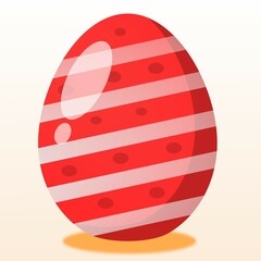 shiny decorative eggs in red on a white background.