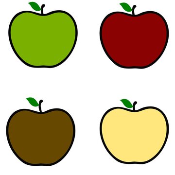 Apple isolated on a white background. Vector cartoon illustration. fresh apples, fruit, vegetarian, vegan Healthy organic food