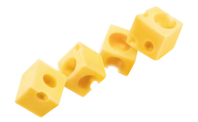 Delicious cheese cubes cut out