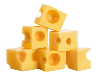 Delicious cheese cubes cut out