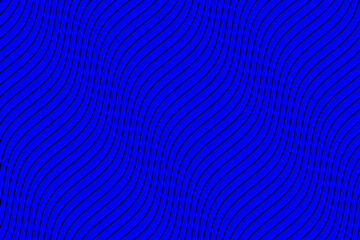 Black water wave lines fabric pattern on blue background vector. Abstract liquid wavy stripes pattern. Diagonal optical illusion curve strips. Wall and floor ceramic tiles pattern.