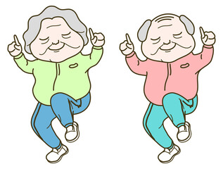 PNG, Joyful Grandma and Grandpa Senior Citizen 1