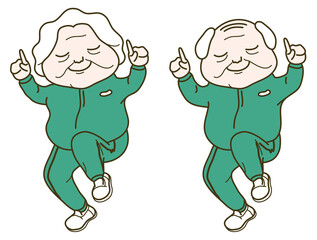 PNG, Joyful Grandma and Grandpa Senior Citizen 1-1