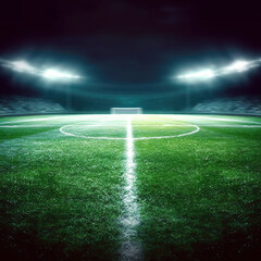 Obraz premium Soccer field and the bright lights