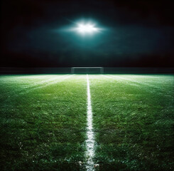 Fototapeta na wymiar Soccer field and the bright lights