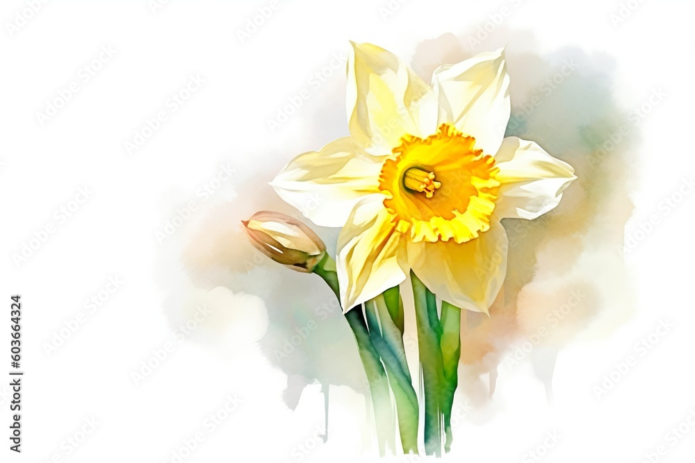 Wall mural amazing and attractive image of daffodil ai-generated