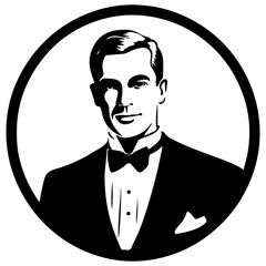 man waiter in vector design 