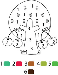 Spring Color By Number Coloring Pages
