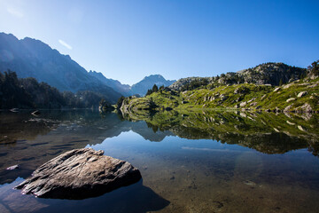 Summer landscape in Aiguestortes and Sant Maurici National Park, Spain